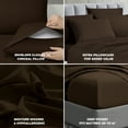 thumbnail image 3 of Swift Home 4-Piece Soft Lightweight Brown Microfiber Sheet Set with Extra Pillowcases, Twin, 3 of 5