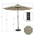 thumbnail image 3 of ACEGOSES 9ft LED Patio Umbrella Outdoor Shade Aluminum Pole Table Umbrella for Garden, Deck and Pool,Taupe, 3 of 8