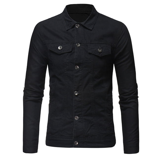 Birdeem Mens Lapel Slimfit Solid Color Pocket Button Long Sleeve Jacket