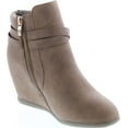 thumbnail image 7 of Static Footwear Cici-9 Womens Comfy Almond Toe Platform Hidden Wedge Ankle Bootie, 7 of 7