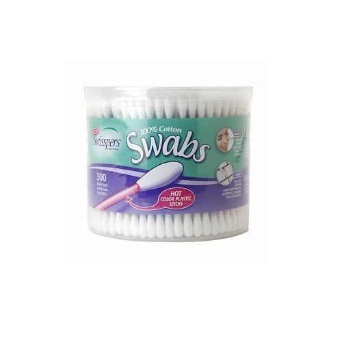 Swisspers Color Plastic Stock Swabs in Round, 300 Each