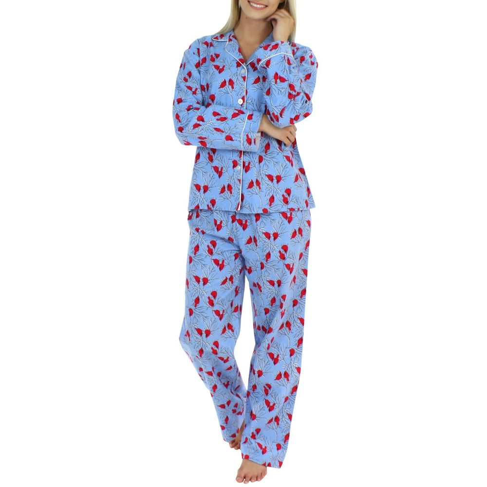 PajamaMania Women's Flannel Long Sleeve Pajama Set