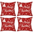 thumbnail image 1 of 4 piezas de almohada navideña con forma de copo de nieve, alce y árbol de Navidad, 1 of 5