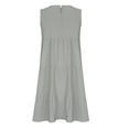 thumbnail image 5 of Summer Dress Women's Dresses Elegant Beach Dress Sleeveless Casual Dress Knee-Length A Line Round Neck Mini Dress Spaghetti Dress Strap Dress Casual Plain Dress Gray XL, 5 of 7