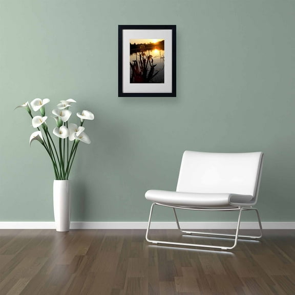 Trademark Fine Art "Reflective Strength" Canvas Art by Monica Fleet, White Matte, Black Frame