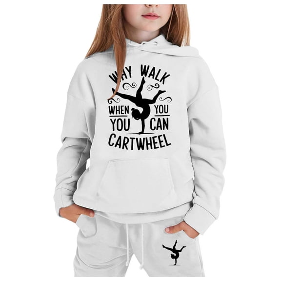 Girls Winter Clothing Set 12-14 - Child Boys Girls Long Sleeve Solid Warm Hoodie Pullover Tops Pants Kids Outfits Sweat Suit (Light Gray,6-7 Years)