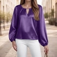 thumbnail image 2 of Towmus Womens Dressy Casual Blouse V Neck Long Sleeve Shirts Satin Silk Keyhole Business Work Tops Fall Outfits 2025, 2 of 6