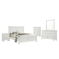 New Classic Furniture Tamarack 5-Piece Wood California King Bedroom Set in White