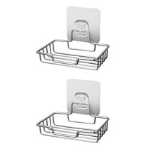 2 Pack Dispenser Stainless Steel Soap Holder Bathroom Rack Single-layer
