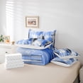 thumbnail image 5 of Homewish Blue Oil Printing Bedding Comforter Set for Teens, Modern Stripes Abstract King Bedding Sets, Fashion Art Reversible Bed Sheets, Lightweight Room Decor, 5 of 7