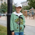 thumbnail image 4 of Psesaysky Boys Hoodie Dinosaur Print Green Jacket Sweatshirt with Pocket Winter Coat Jacket for Boys Zip Hooded Long Sleeve Tops, Size S, 4 of 7