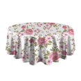 thumbnail image 5 of Pioneer Flower Floral Print Pattern Round Tablecloth 60"x60",Wrinkle Wipeable Table Cloth for Kitchen Dining Room Picnic Patio Party, 5 of 6