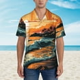 thumbnail image 2 of Haiem Serene Ocean Sunset Printed Hawaiian Shirt for Men - Men’s Casual Beach Summer Shirts - Stretch Fabric with Modern Fit-XX-Large, 2 of 7