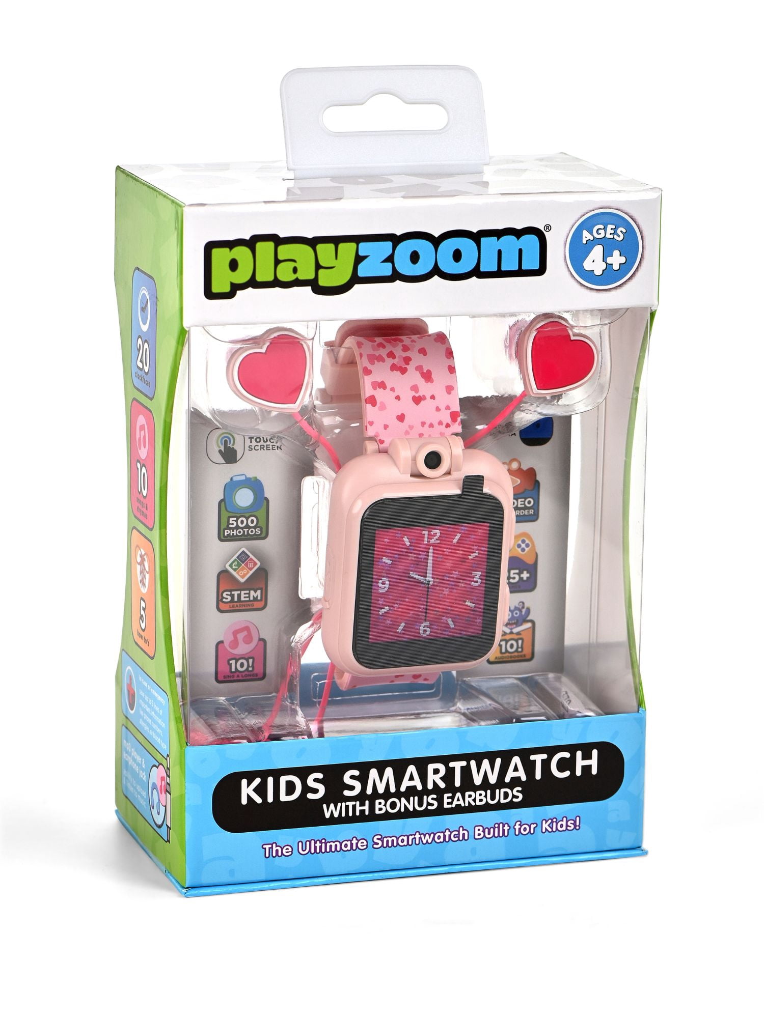 PlayZoom 2 Kids Girls Blush Hearts Smartwatch & Earbuds Set