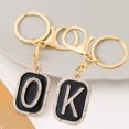 thumbnail image 2 of Lujo Rhinestone 26 Letras Inglesas Llavero De Moda Cuadrado Hip Hop Mochila Colgante Adornos Coche Baratija Accesorios, 2 of 4