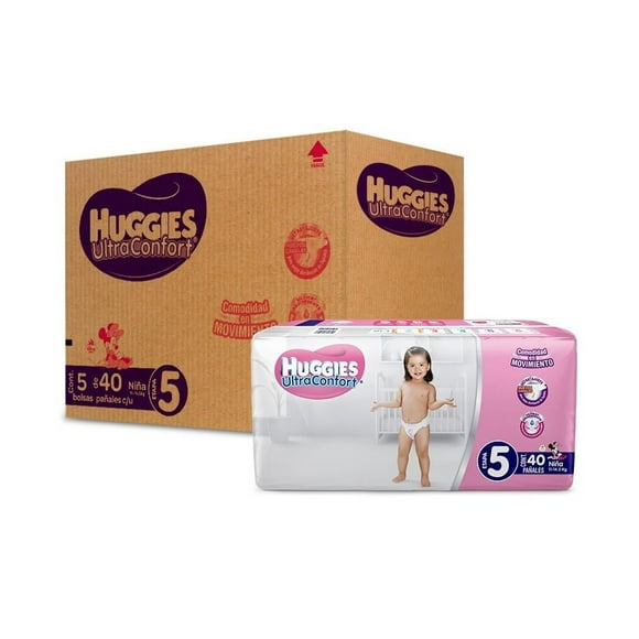 Pañales Huggies UltraConfort Etapa 5 Niña 200pz