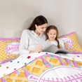 thumbnail image 4 of Erosebridal Pink & Cyan Dripping Waffle Pink Baseball & Bat Logo Graphic Bedding Comforter Set 7 Pieces, Baseball Graphic Full Bedding Set for Girls Kids,Breathable Home Decor, 4 of 6