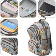 thumbnail image 4 of Highland Cow and Boot Print Backpack for School, Cute School Bag with Adjustable Shoulder Straps and Padded Back, 16.9"x12.6"x5.9", 4 of 5