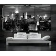 thumbnail image 2 of BoxColors Large 30" x 60" 3 Panels 30"x20" Ea Art Canvas Print Beautiful New York NY Skyline night Wall Home decor Gallery Wrap framed 1.5" depth, 2 of 6