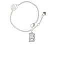 thumbnail image 2 of Delight Jewelry Silvertone Crystal Initial - B - Silver-tone Rose Link Chain Bracelet, 6.25"+1.75" Extender, 2 of 4