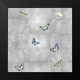 thumbnail image 2 of Blake, Madeline 15x15 Black Modern Framed Museum Art Print Titled - Butterflies on Silver II, 2 of 5