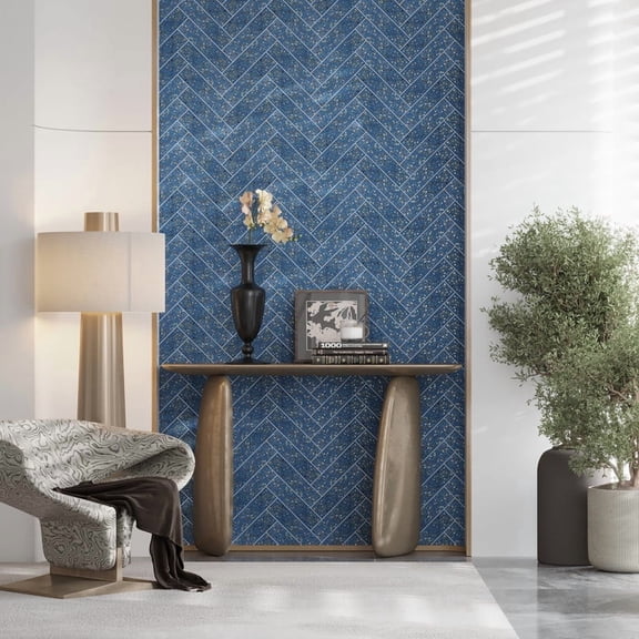 Amalfi 3x12 in. Yosemite Blue with Copper flecks Glossy Shell, Terrazzo Elongated Subway Wall and Floor Tile (5 sq ft/case, 20-Pack)