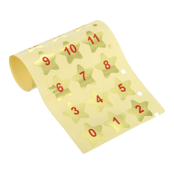 1 to 50 Number Stickers 0.8 Inch, Self-Adhesive Numbered Label, Golden Red