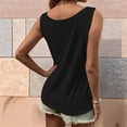 thumbnail image 2 of Women'S Button Front Tank Top 2025 Summer Casual Loose Fit Scoop Neck Sleeveless Tops Black S, 2 of 4