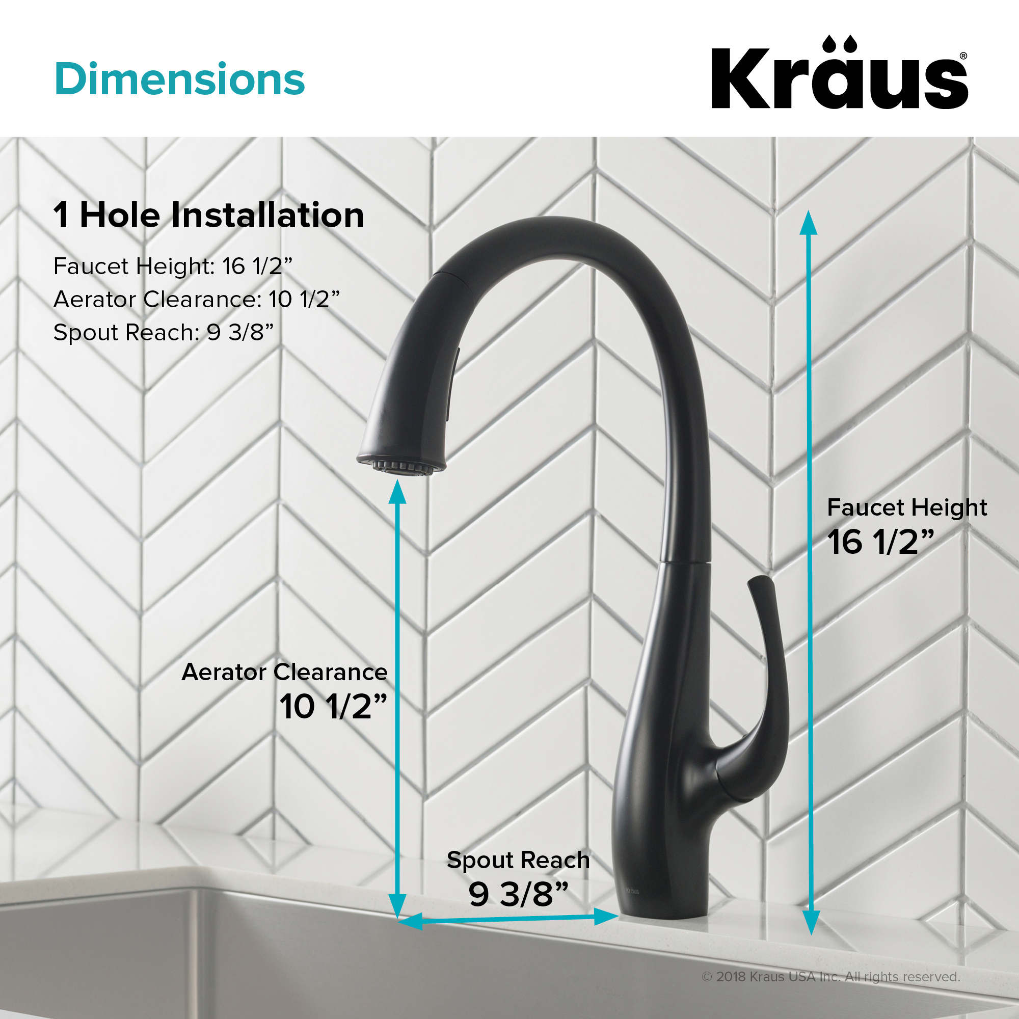 KRAUS Ansel™ Matte Black Finish Dual Function Pull-Down Kitchen Faucet