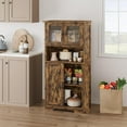 thumbnail image 3 of HOSSLLY Bathroom Storage Cabinet, Freestanding Bathroom Cabinet with Open Storage, Kitchen Pantry Cabinet with Doors for Living Room, Bathroom Floor Cabinet, Brown, 3 of 9
