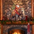 thumbnail image 4 of Designocracy 8611043-2H 24 x 18 in. Santa on Elephant Holiday Christmas Door Decor, 4 of 11