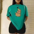 thumbnail image 3 of Playera Blusa De Familia Capybara Ropa Para Mujer Capibara Color Verde Talla Chica Marca Emil SaEs, 3 of 4
