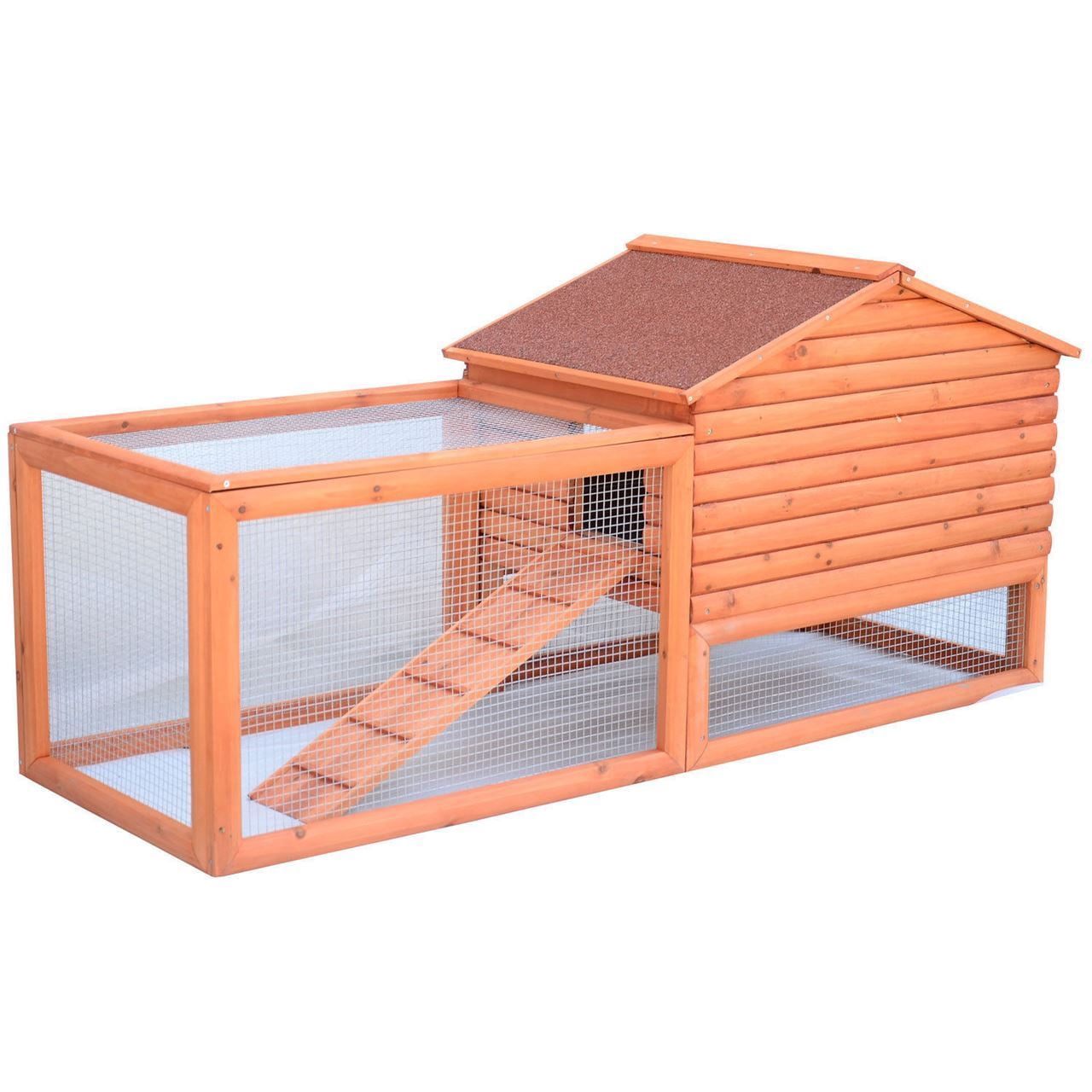 CB16185 62 in. Chicken Coop House Wooden Rabbit Hutch Bunny Hen Pet Animal Run