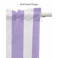 thumbnail image 5 of Purple Stripe Linen Curtain Valance for Bedroom/Bathroom/Kitchen/Living/Dining Room Window,Geometric White Striped Boho Minimalist Modern Decor Pocket Topper Drapes Decorative Cafe Drapery 60"x18", 5 of 6