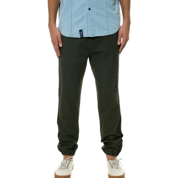 Crooks & Castles Mens The Lawless Jogger Casual Chino Pants, Green, 36W x 30L