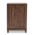 thumbnail image 3 of Baxton Studio Nissa Modern and Contemporary Walnut Brown Finished Wood 2-Door Shoe Storage Cabinet, 3 of 10