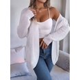 thumbnail image 5 of Womens Long Sleeve Open Front Cardigan Chunky Knit Draped Sweaters Outwear White L, 5 of 9