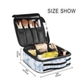 thumbnail image 3 of FORMRS Travel Makeup Bag Large Capacity Train Case Cosmetic Organizer with Adjustable Dividers, Blue Butterfly, 3 of 8