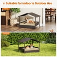 thumbnail image 4 of Yaheetech Outdoor Rattan Dog House with Canopy and Foam Cushion, Brown/Khaki, 4 of 7
