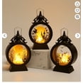 thumbnail image 2 of 6 Pcs Halloween LED Lantern Lights Halloween Witch LED Lantern Black Plastic Battery Operated Light with Spooky Silhouette Hanging & Tabletop Decor for Halloween Party , 6.69 Inch, Black, 2 of 7