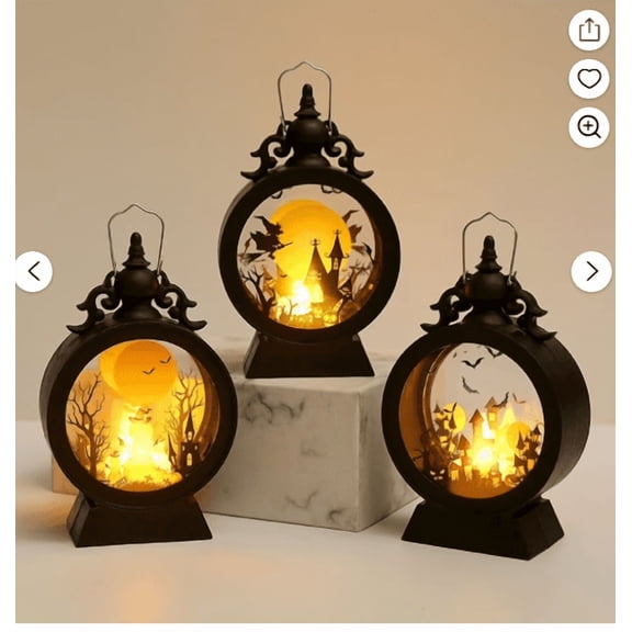 Halloween LED Flickering Candle Decor Battery Operated Flameless Wind Lamp Tabletop Ornament For Halloween Indoor Decor