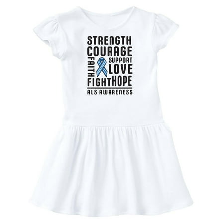 

Inktastic ALS Awareness Strength Courage Support Gift Toddler Girl Dress
