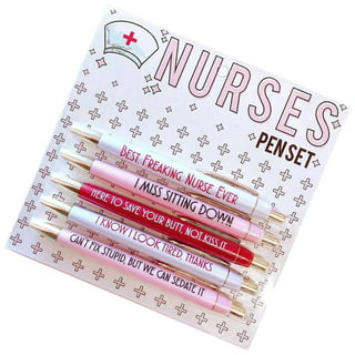 Christmas Clearance! Feltree 5pcs Funny Nurse Pens Snarky Office Ballpoint Pens Themed Ballpoint Pens Complaining Quotes Novelty Pens Funny Office
