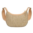 thumbnail image 1 of Embrague Femenino Bolso vagabundo de paja de verano con cremallera de embrague para mujer a la moda para regalo (caqui) Likrtyny Para Estrenar, 1 of 8