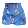 thumbnail image 5 of Brnmxoke Women's Golf/Tennis Casual Athletic Skort Summer Loose Flowy Workout Running Shorts High Rise Floral Built-in Shorts Light Blue,S, 5 of 5