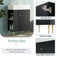 thumbnail image 3 of Freestanding Bathroom Vanity with Sink, Bathroom Sink Storage Cabinet with Soft Closing Door and Left Side Storage, Modern Single Sink Bath Vanity for Small Spaces, Black, 3 of 8
