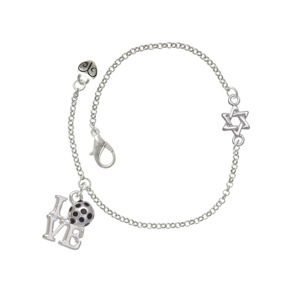 Delight Jewelry Silver-tone Love Pickleball - Silvertone Star of David Delicate Bracelet, 6.25 1.75" Extender