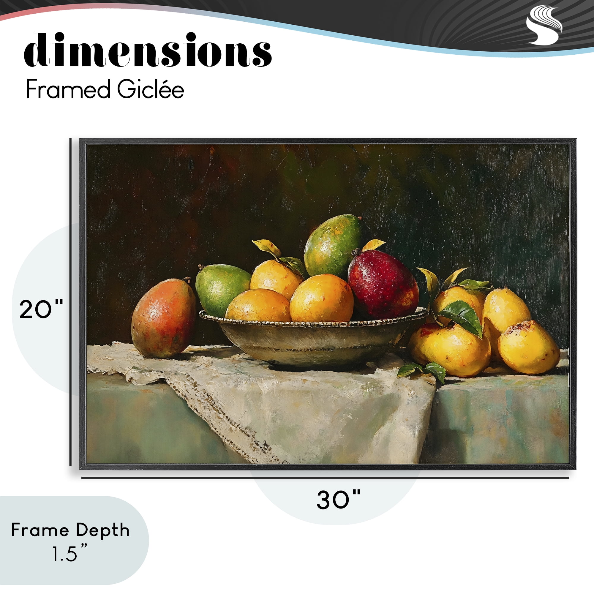 Stupell Industries Fancy Table Fruit Arrangement Black Framed Giclee Art, design by Creative Studio