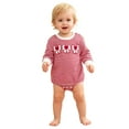 thumbnail image 3 of Girls Valentines Day Outfit Long Sleeve Bow Embroidery Romper Bodysuit Cute Baby Girl Outfit Baby Outfit 3-6 Months, 3 of 6