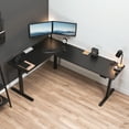 thumbnail image 2 of VIVO Electric 83" x 60" Stand Up Corner Desk, Dark Gray Table Tops, White Frame, 2 of 8